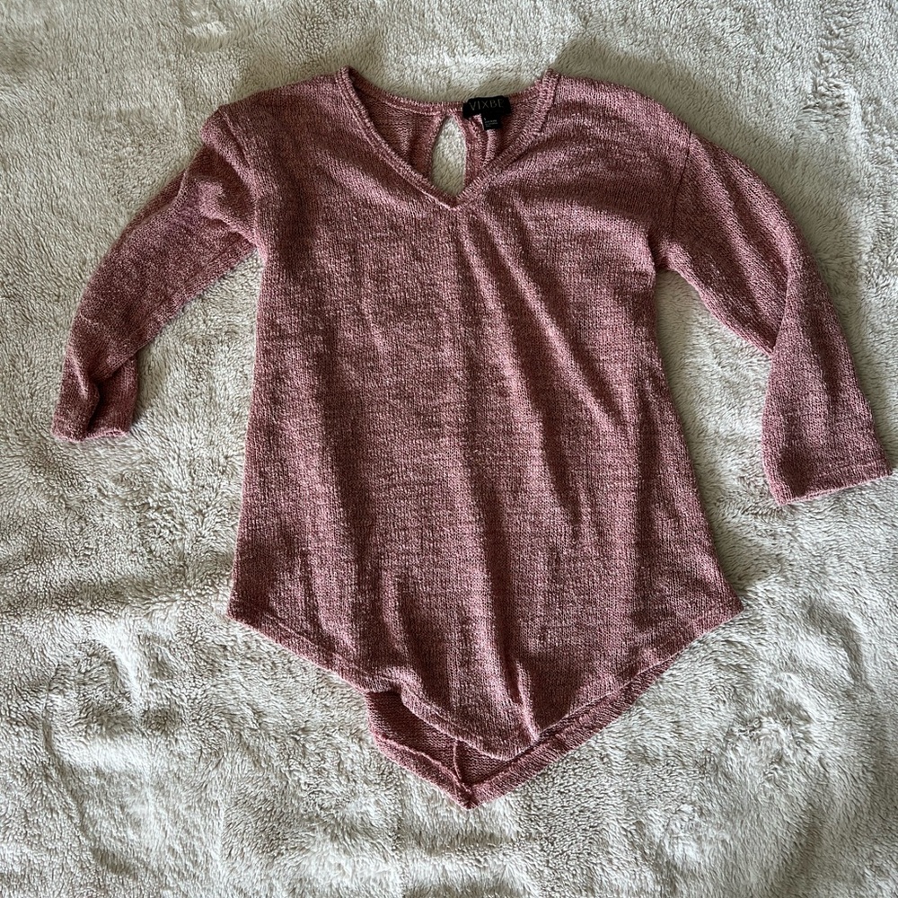 Dusty Rose V-Neck Sweater